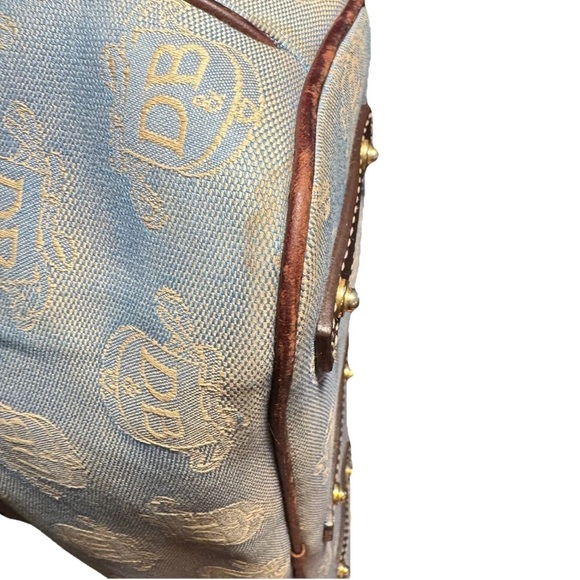 Dooney & Bourke East West Canvas / Leather Trim Donegal Crest Tote Shoulder Bag - Picture 8 of 16